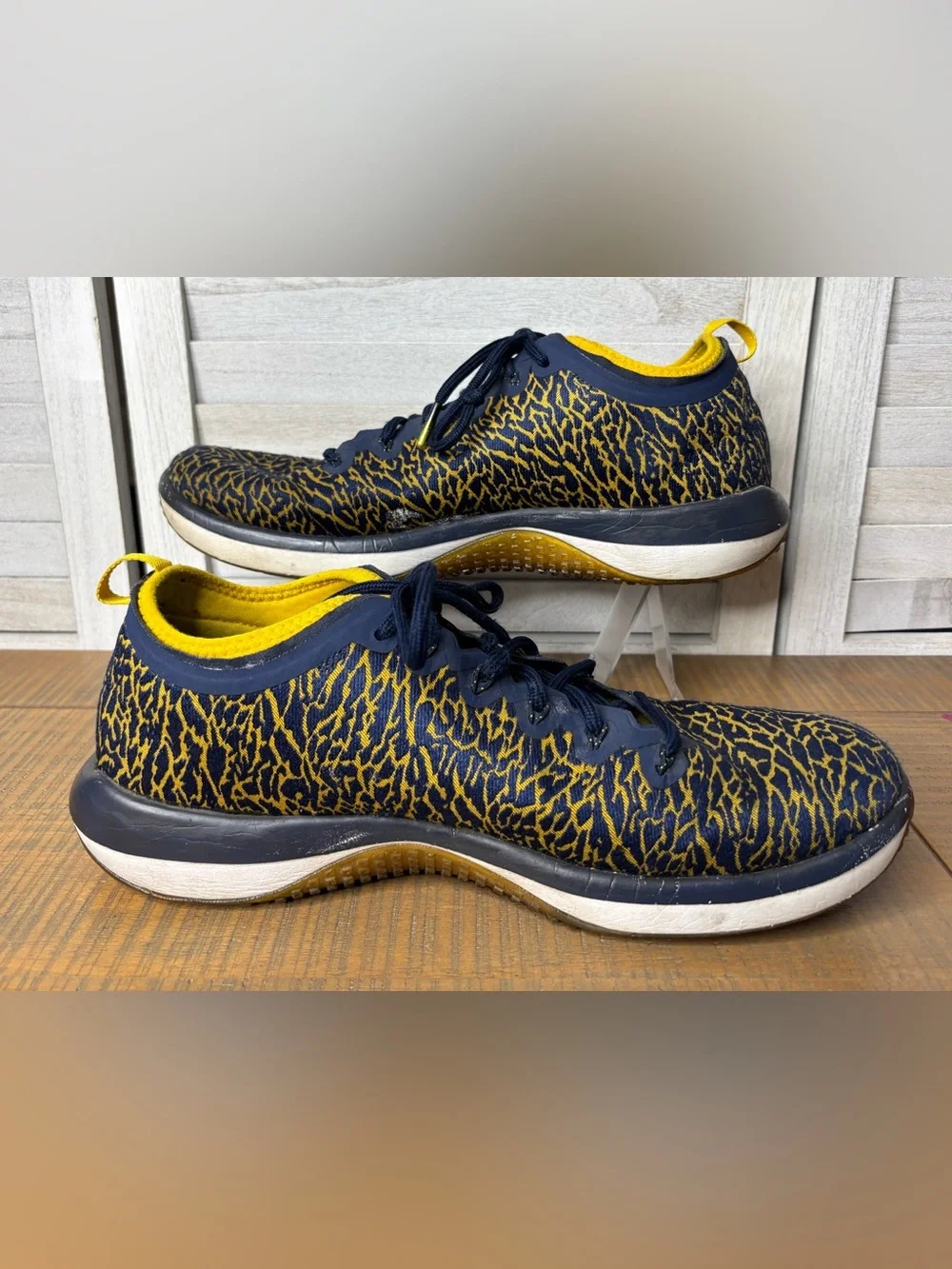 Jordan Trainer 1 Low Michigan Wolverines Mens Size 13 College Navy Yellow GUC